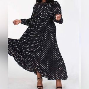 NEW Polka Dot Dress Black/White 1X